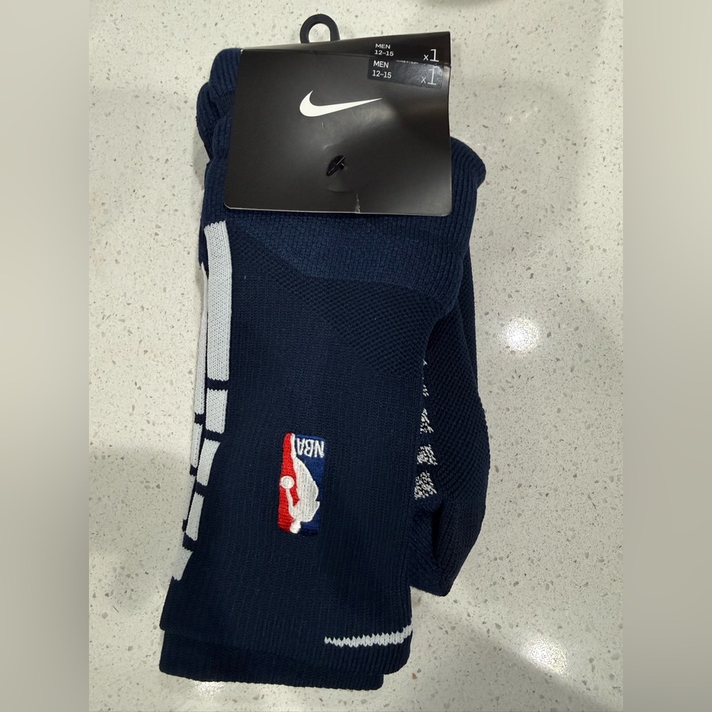 Nike NBA Authentics Dri-Fit Socks Men's Navy New with Tags 12-15